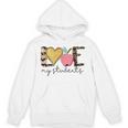 Love My Students Book Pencil Apple Back To School Unisex Hoodie