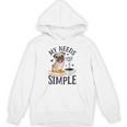My Needs Are Simple Pug Dog Book Coffee Lover Unisex Hoodie