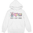 Peace Love Books Pastel Reading Heart Art For Book Lovers Unisex Hoodie