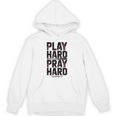 Play Hard Pray Hard Youth Boy Christian Baseball Jesus Unisex Hoodie