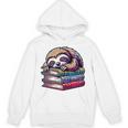 Reading Muffler Sloth On Stack Of Books Premium Tri-Blend Unisex Hoodie