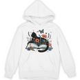 Retro Cute Cat Floral Book Librarian Vintage Floral Cat Book Unisex Hoodie