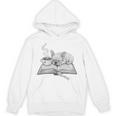 Sleepy Puppy On Open Book With Coffee For Readers Premium Tri-Blend Unisex Hoodie
