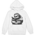 Sleepy Sloth Reading Book Cute Vintage Animal Graphic Unisex Hoodie