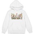 Teacher Gnome Motif Floral Stack Of Books Decor Cute Reading Unisex Hoodie