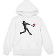 Valentines Day Baseball Batter Silhouette Heart Men Boys Kid Unisex Hoodie