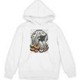 Vintage Ghost Reading Book Pumpkins Goth Halloween Teachers Unisex Hoodie