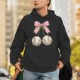 Baseball Girls Women Coquette Pink Bow Baseball Unisex Hoodie