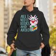 Books And Axolotl Kawaii Animal Axolotls Lover Owner Graphic Unisex Hoodie