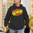 Boy Seven Superhero Comic Book Hero 7th Birthday Boy 7 Years Unisex Hoodie