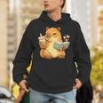 Capybara Reading a Book With Bubble Tea Unisex Hoodie