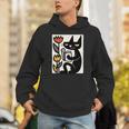Cat Reading Book Folk Art Cozy Illustration Unisex Hoodie Cat Reading Book Folk Art Cozy Illustration Unisex Hoodie