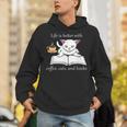 Cute Cat Book Reading Coffee Unisex Hoodie Cute Cat Book Reading Coffee Unisex Hoodie