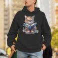 Cute Cat Wearing Glasses Reading a Book Unisex Hoodie