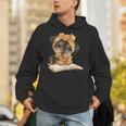 Cute Dog Reading Book Bandana Pup Reader Unisex Hoodie