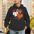 Cute Heart Baseball Basketball Football Valentine Boy Men Unisex Hoodie