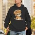 Cute Lion Cub Reading Book With Headwrap Unisex Hoodie