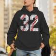 Distressed Baseball Number 32 Jersey Uniform Player Fan Unisex Hoodie Distressed Baseball Number 32 Jersey Uniform Player Fan Unisex Hoodie