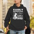 Easily Distracted By Cats And Books Books Cat Book Lover Unisex Hoodie