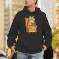 Ginger Tabby Cat Reading Book Glasses Retro Illustration Unisex Hoodie Ginger Tabby Cat Reading Book Glasses Retro Illustration Unisex Hoodie