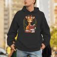 Giraffe Reading Book Graphic Giraffe With Book Floral Unisex Hoodie