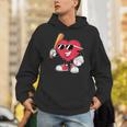 Heart Play Baseball Valentine's Day Teens Boys Girls Kids Unisex Hoodie