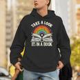 Take A Look A Book Vintage Reading Librarian Rainbow Unisex Hoodie
