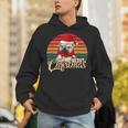 Merry Christmas Retro Vintage Pugmas Pug Reading Books Unisex Hoodie