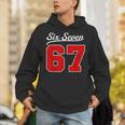 Number 67 Numbered Six Seven Baseball Jersey Style Team 67 Unisex Hoodie Number 67 Numbered Six Seven Baseball Jersey Style Team 67 Unisex Hoodie