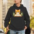 Orange Cat Reading Book Flowers Unisex Hoodie Orange Cat Reading Book Flowers Unisex Hoodie