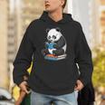 Panda With Glasses Reading Book Librarian Panda Unisex Hoodie
