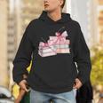 Pink Bow Books And Cherries For Book Lover Girl Women Unisex Hoodie