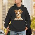 Puppy Open Book Reading Dog Lover Graphic Portrait Round Unisex Hoodie Puppy Open Book Reading Dog Lover Graphic Portrait Round Unisex Hoodie