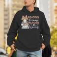 Reading Because Murder Is Wrong Cat Book Lovers Reading Book For Men Women Unisex Hoodie