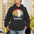 Retro Book Ghost Reading Halloween Teacher Men Women Unisex Hoodie