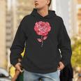 Sporty Rose Graphic With Baseball And Rugby Ball Petals Unisex Hoodie Sporty Rose Graphic With Baseball And Rugby Ball Petals Unisex Hoodie