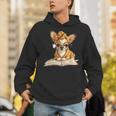 Tiny Puppy Open Book Reading Dog Lover Graphic Round Glasses Unisex Hoodie