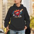 Valentines Day Baseball Dabbing Red Heart Love Boys Unisex Hoodie