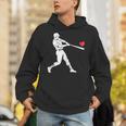 Valentines US Baseball Player Silhouette Heart Unisex Hoodie