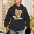 Women's Cute Fox Reading Book Lover Animal Graphic Baby Portrait Unisex Hoodie