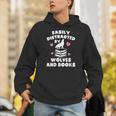 Women's Easily Distracted By Wolves And Books – Book & Wolf Lover Unisex Hoodie