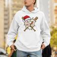 67 Baseball Xmas Lights Santa Hat Holiday Unisex Hoodie
