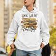 Books Are My Therapy Vintage Book Lover Daisy Art Unisex Hoodie