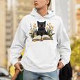 Cat Shirts For Women Book Lover Shirt Cute Cat And Book Premium Tri-Blend Unisex Hoodie
