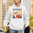 Cute Ghost Book Reading Halloween Teacher Puns Booooks Men Women Kids Unisex Hoodie