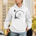 Cute Ghost Swinging Reading Book Halloween Ghost Costume Unisex Hoodie Cute Ghost Swinging Reading Book Halloween Ghost Costume Unisex Hoodie