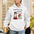 Cute Happiness Is Sheltie And Books Sheltie Mom Unisex Hoodie