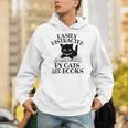 Easily Distracted By Cats And Books Cat Book Lover Unisex Hoodie