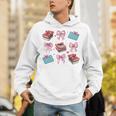 Librarian Library Books Girl Coquette Bow Pink Mom Unisex Hoodie