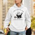 Life Is Better With Coffee Cat And Books Cat Sayings For Men Women Girls Kids Unisex Hoodie